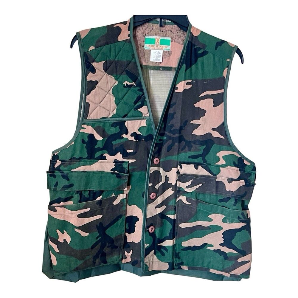 Game Winner Sportswear Hunting Vest Sz L Game Pouch Shell Holders Pockets Mesh
